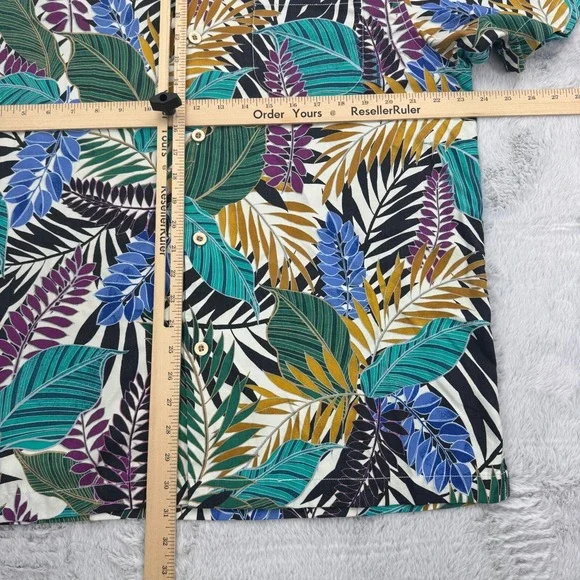 Tommy Bahama Hawaiian Shirt Mens L Floral Print Silk Coolmax Short Sleeve Button - Picture 5 of 8